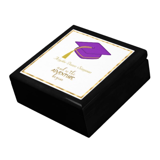 Purple Graduation Cap  Gift Box (Side)