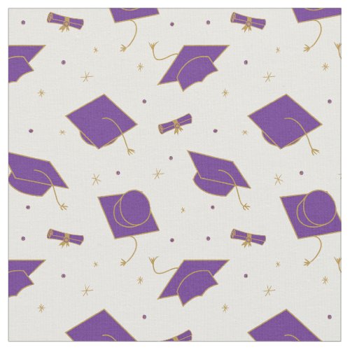 Purple Graduation Cap Toss Fabric