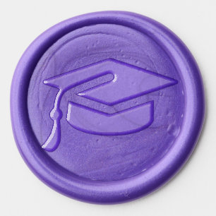 Purple Graduation Cap Wax Seal Sticker