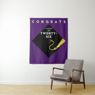 Purple Graduation Class of 2026 Photo Backdrop