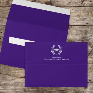 Purple Graduation Classic Return Address Envelope