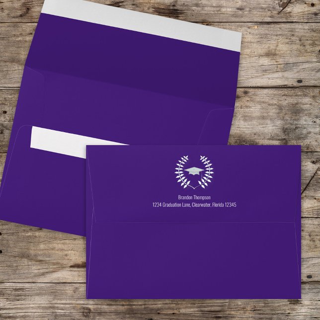 Purple Graduation Classic Return Address Envelope (Creator Uploaded)