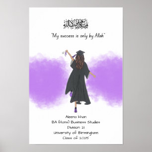 Purple Graduation Degree certificate  Poster