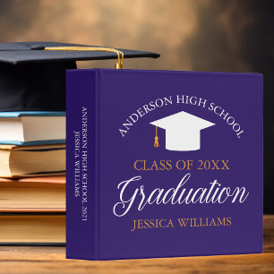 Purple Graduation High School Senior Photo Album 3 Ring Binder