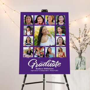 Purple Graduation K–12 Photo Collage Script Modern Foam Board