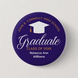 Purple Graduation Personalized 2025 Graduate Button