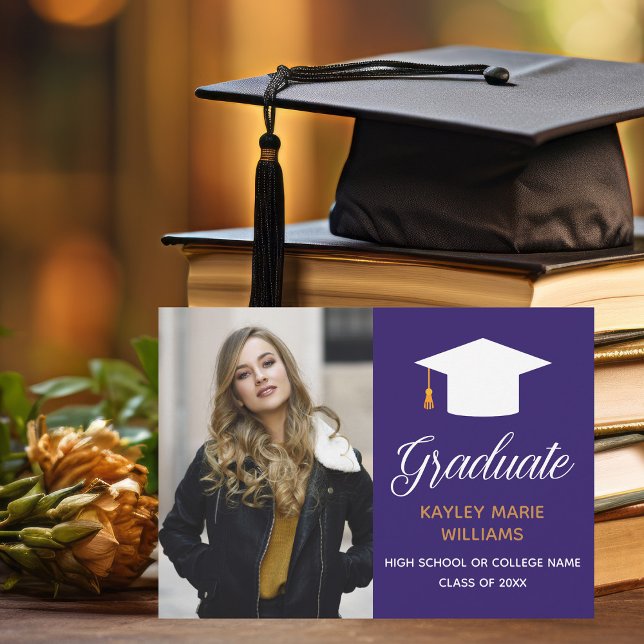 Purple Graduation Photo Modern 2026 Graduate  Announcement (Creator Uploaded)