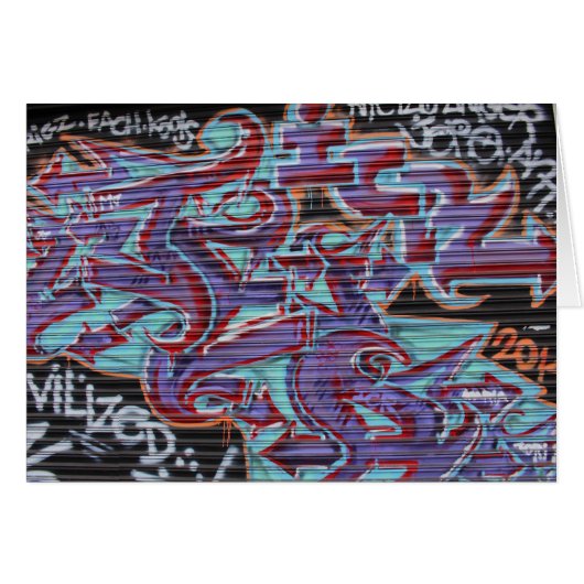 Purple Graffiti on Shutter Cards (Front Horizontal)