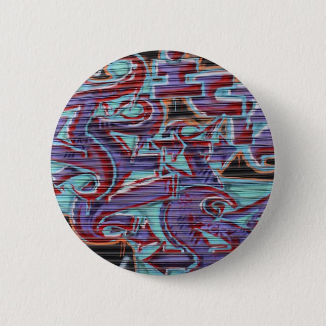Purple Graffiti on Shutter Pinback Button (Front)