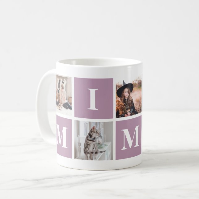 Purple Grandmother Photo Collage Mimi Coffee Mug (Front Left)