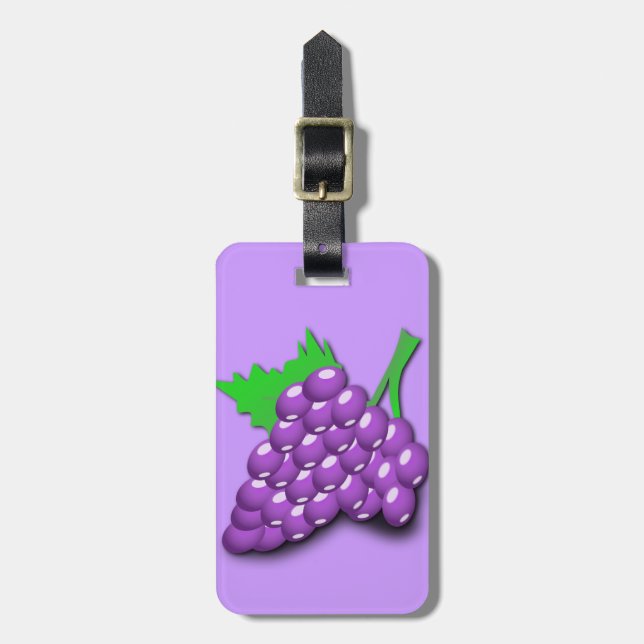 Purple Grape Cluster Luggage Tag (Front Vertical)