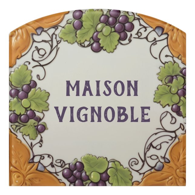 Purple Grape Custom House Name Plate Plaque Sign (Contour Front)