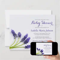 Purple Grape-Hyacinth | Floral Baby Shower Invitation