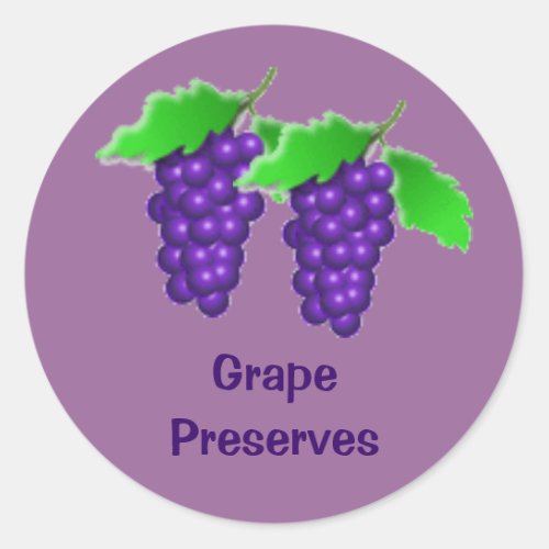 Purple Grape Jelly Preserves or Wine Canning Label