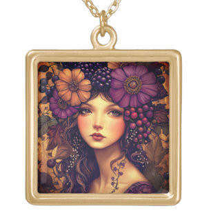 Purple Grape Nature Goddess Necklace