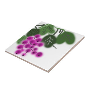 purple grapes and green leaves tile