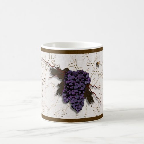 Purple Grapes and Honeybee Coffee Mug