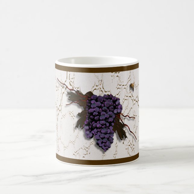 Purple Grapes and Honeybee Coffee Mug (Center)