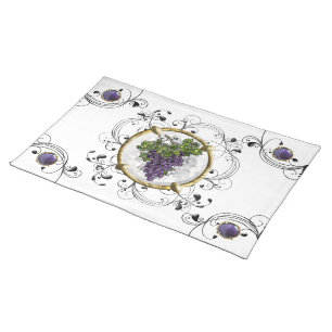Purple Grapes Cloth Placemat