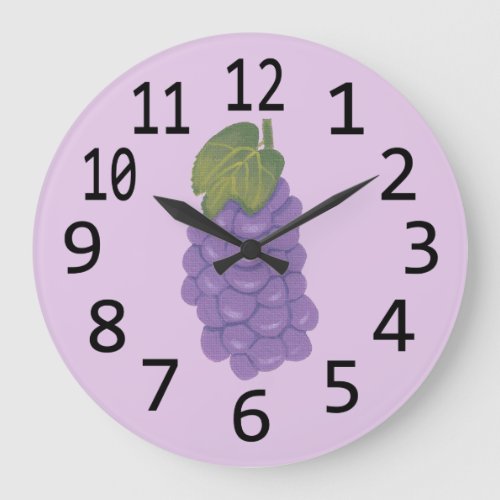 Purple Grapes Fruit Art Clocks