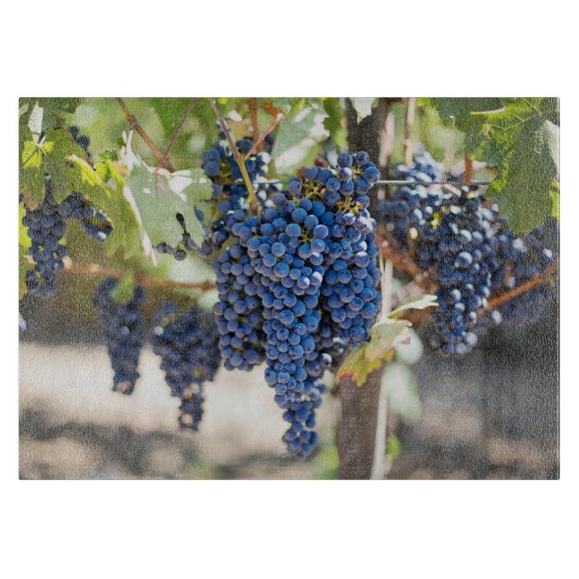 Purple Grapes Glass Cutting Board (Front)
