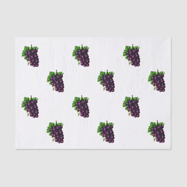 Purple Grapes Hang in Bunches Tissue Paper (Front)