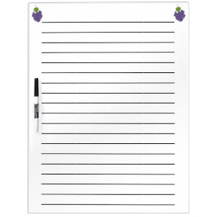 Purple Grapes Lined Dry Erase Boards