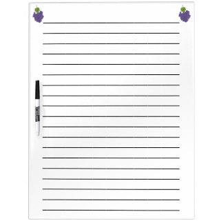 Purple Grapes Lined Dry Erase Boards