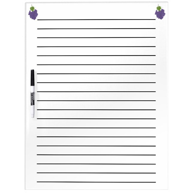 Purple Grapes Lined Dry Erase Boards (Front)