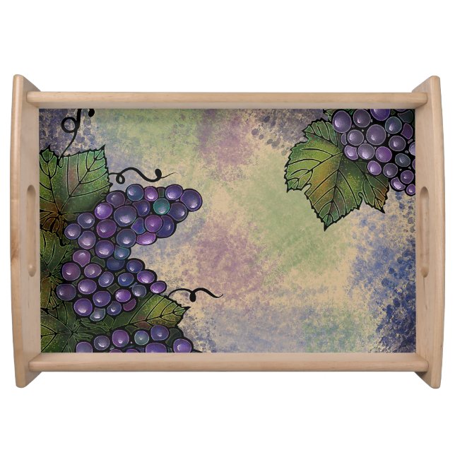 Purple Grapes | Luscious Fruit Serving Tray (Front)