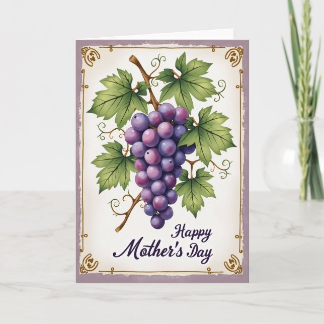 Purple Grapes Mothers Day Card (Front)