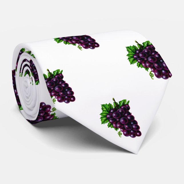 Purple Grapes Neck Tie (Rolled)
