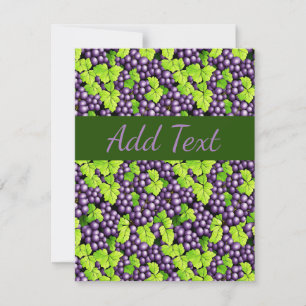 Purple Grapes on a Vine Note Card