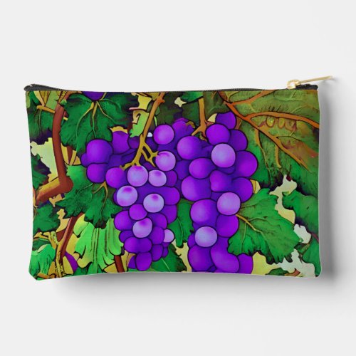 Purple Grapes on the Grapevine Accessory Pouch
