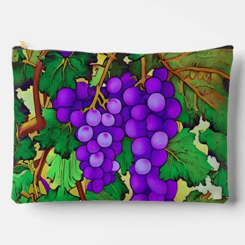 Purple Grapes on the Grapevine Accessory Pouch