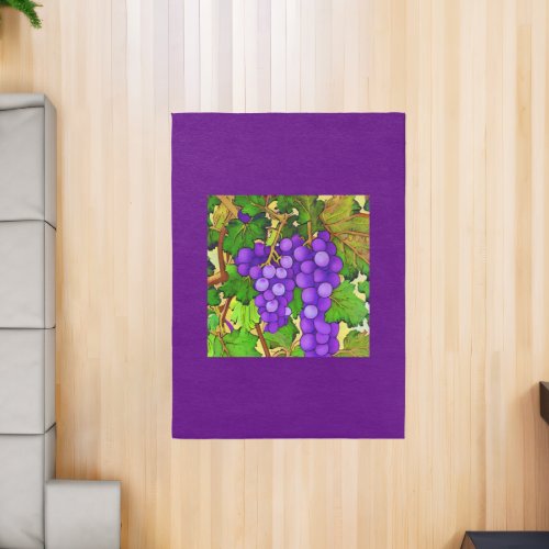 Purple Grapes on the Grapevine  Rug