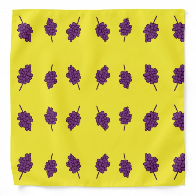 Purple grapes on yellow bandana (Front)