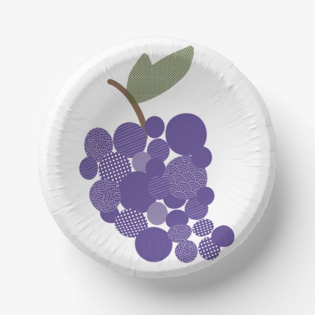 Purple Grapes Paper Bowls (Front)
