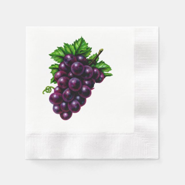 Purple Grapes Paper Napkins (Front)