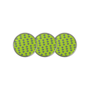 Purple grapes pattern on green golf ball marker