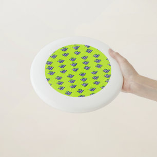 Purple grapes pattern on green Wham-O frisbee