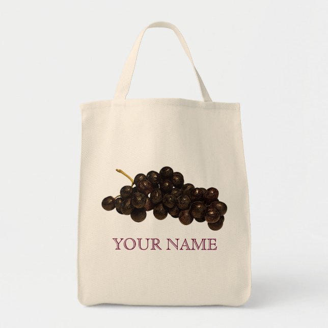 Purple Grapes Reusable Shopping Bag (Front)