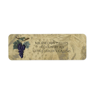 Purple Grapes Rustic Vintage Label
