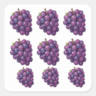 Purple Grapes Square Sticker