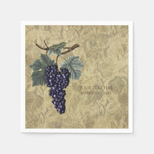 Purple Grapes Vineyard Wine Tasting Party Napkins