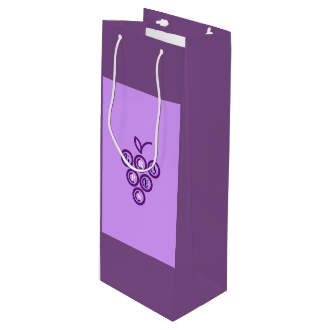 Purple grapes wine gift bag (Front Angled)