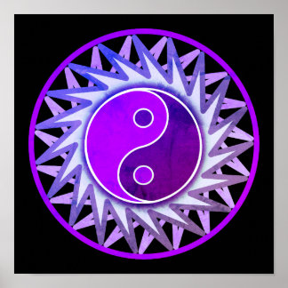 Purple Graphic Yin Yang Poster