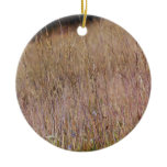 Purple Grass and Wildflowers Ceramic Ornament