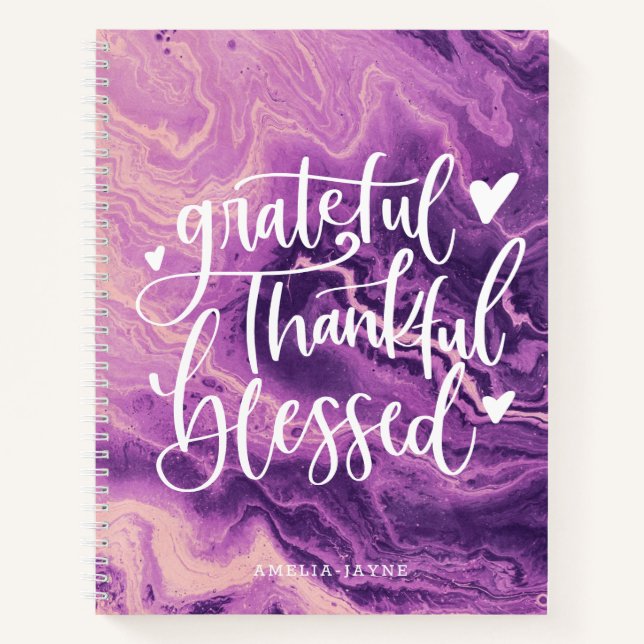 Purple Grateful Thankful Gratitude Journal (Front)