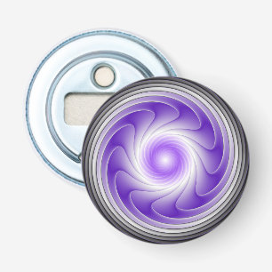Purple Gray 3D Swirl Modern Abstract Fractal Art Bottle Opener